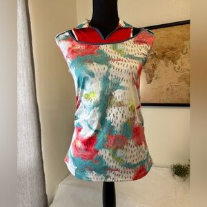 Golf Swing Dish dropped sleeve polo with shoulder cutout